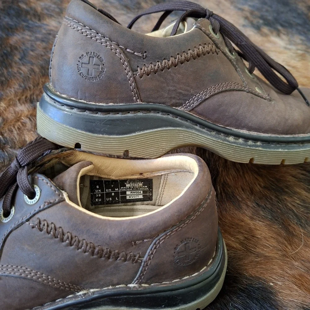 Dr Martens Ordell‎ Oxford Mens 7 Womens 8 Brown Leather Lace Up Shoe AW004